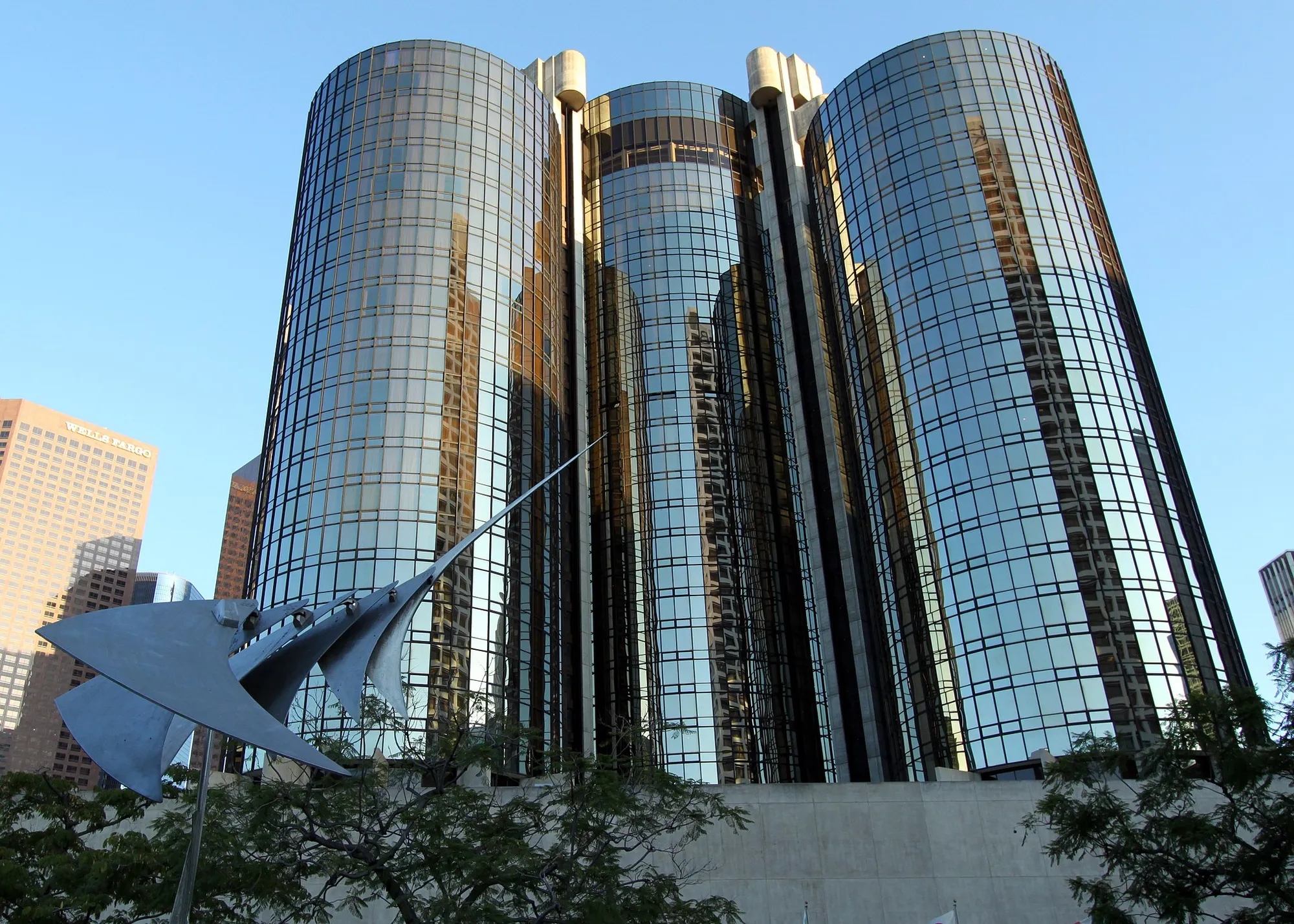 Exterior of the Westin Bonvanture Hotel in Los Angeles, discussed by Jameson as an example of postmodern architecture.