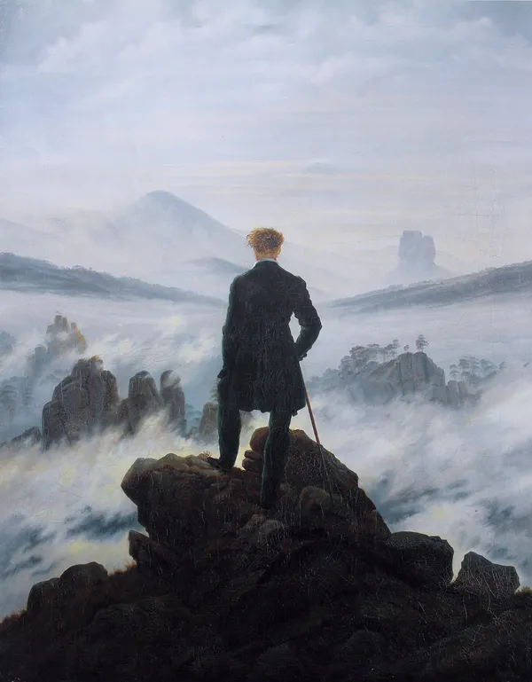 “Der Wanderer über dem Nebelmeer,” painting by Caspar David Friedrich (1818).